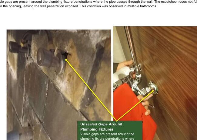 Plumbing inspection evidence