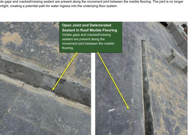 Roof waterproofing inspection evidence